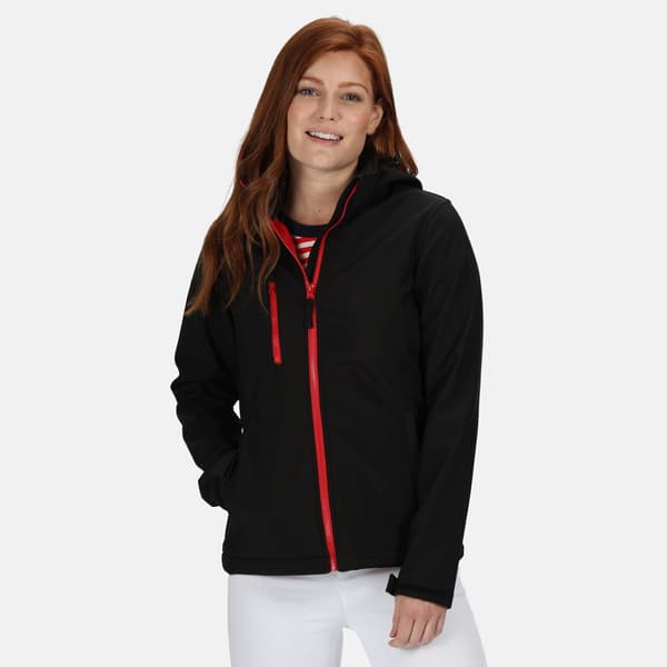 Regatta Professional 3-lagers softshelljacka med membran för dam Black/Red 8 UK