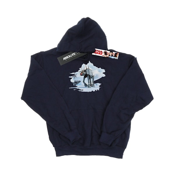 Star Wars Dam/Damer Jul AT-AT Ren Hoodie XXL Marinblå Navy Blue XXL