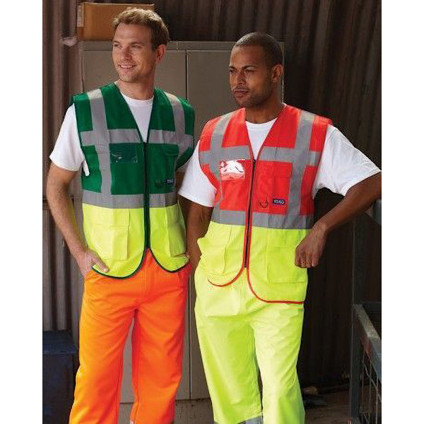 Yoko Hi-Vis Premium Executive/Manager Väst / Jacka XL Röd Red/Hi Vis Yellow XL