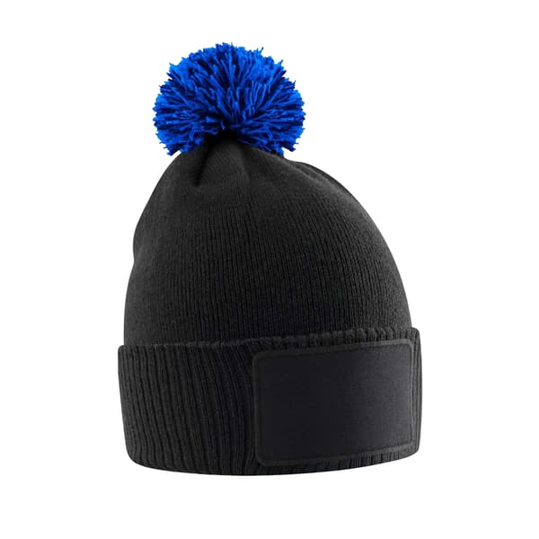 Beechfield Barn/Barn Snowstar Patch Mössa En Storlek Svart/ Black/Bright Royal One Size