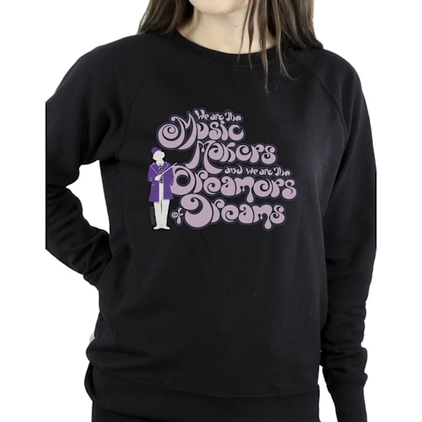 Willy Wonka Dam/Damer Drömmare Text Sweatshirt 4XL Svart Black 4XL