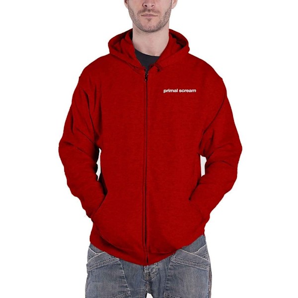 Primal Scream Unisex Adult Screamadelica Back Print Zipped Hood Red L