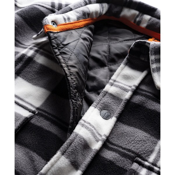 Scruffs Herr Rutig Vadderad Skjorta L Svart/Vit Black/White L
