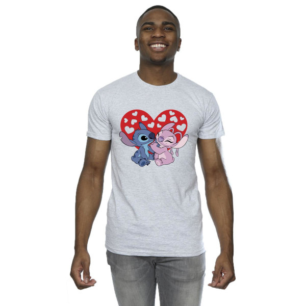 Disney Lilo & Stitch Hearts T-shirt XL Sports Grey för män Sports Grey XL