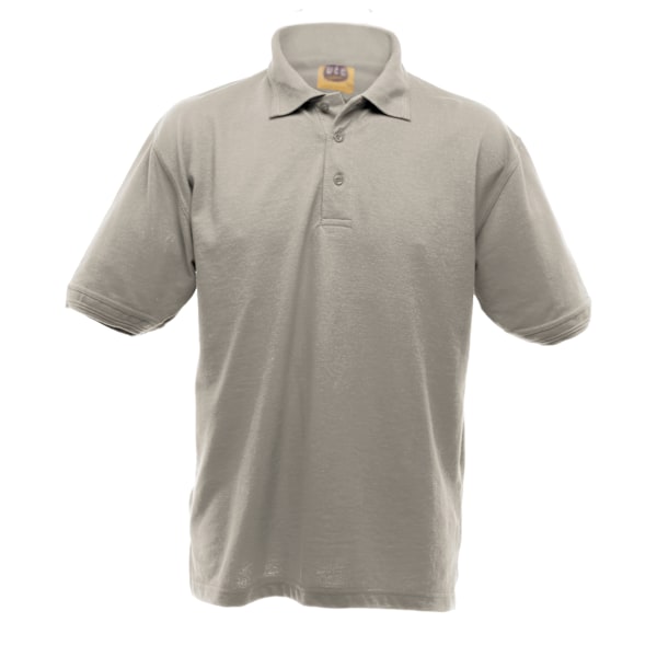 UCC 50/50 Herr tungviktspiké kortärmad poloskjorta Heather Grey L