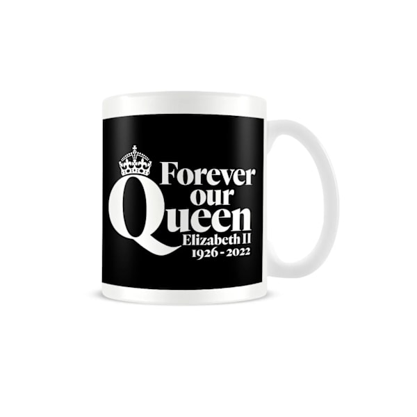 Queen Elizabeth II Forever Our Queen Mug En Storlek Svart/Vit Black/White One Size