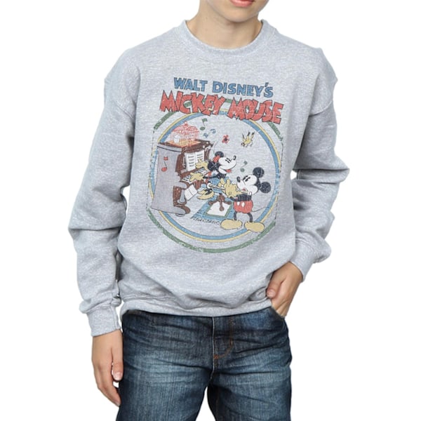 Disney Boys Mickey Mouse Piano Sweatshirt 12-13 år Sports Grå Sports Grey 12-13 Years