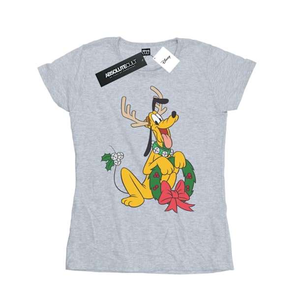Disney Dam/Kvinnor Pluto Jul Ren T-shirt i Bomull XL Sports Grey XL