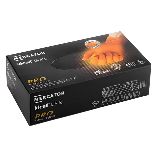 Predator Mercator Nitrilhandskar med grepp (förpackning med 50) M Orange M