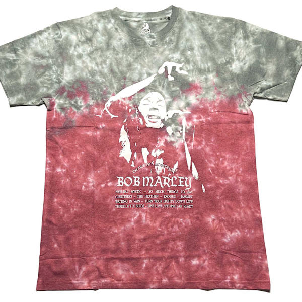 Bob Marley Unisex Adult Exodus Playlist Tie Dye T-Shirt M Röd Red M