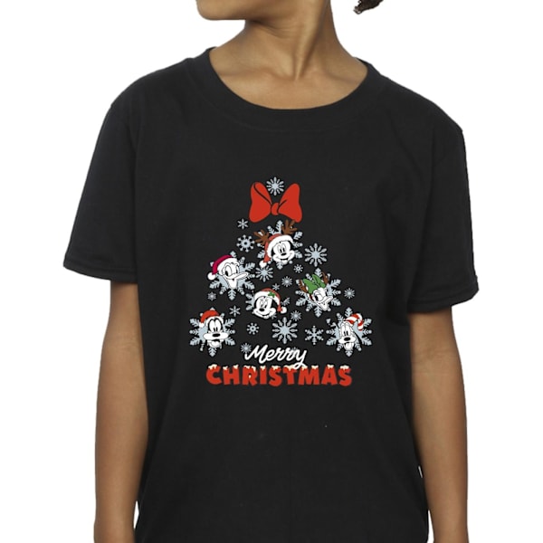 Disney Girls Mickey Mouse And Friends Julgran Bomull T-Shirt 5-6 År Svart Black 5-6 Years