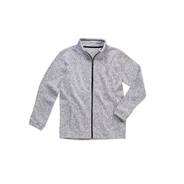 Stedman Herr Active Knitted Fleece S Ljusgrå Melange Light Grey Melange S