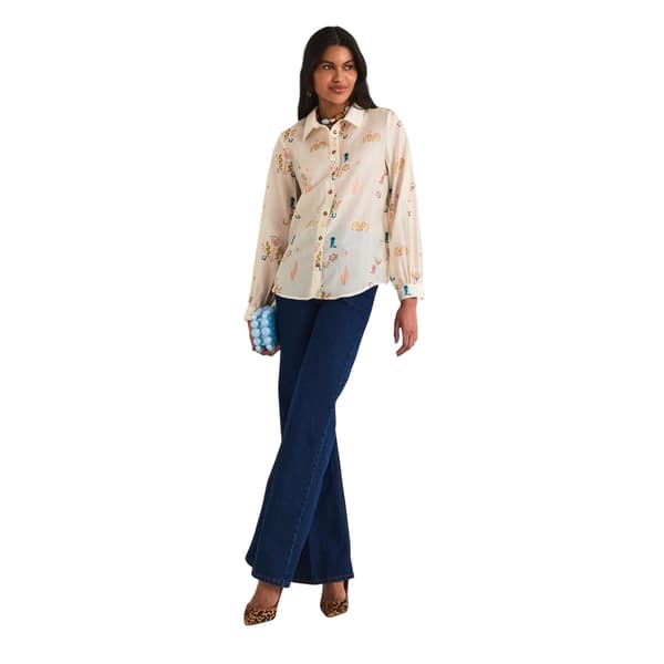 Never Fully Dressed Broderad Logotypskjorta för Kvinnor/Damer 10 UK Multicoloured 10 UK