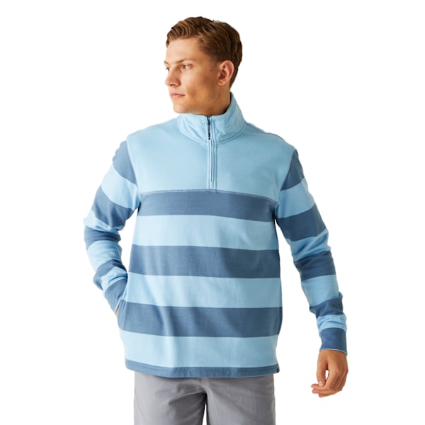 Regatta Agilno Randig Halvzip Fleece Top S Powder Blue/C Powder Blue/Coronet Blue S