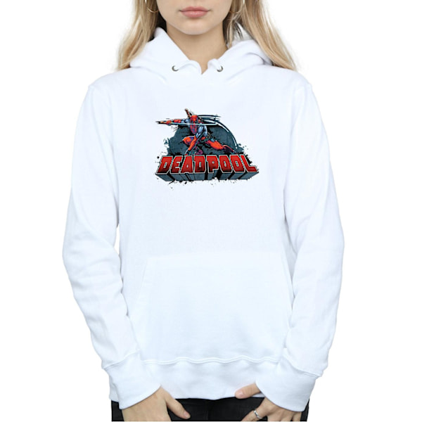 Marvel Dam/Kvinnor Deadpool Svärd Logo Hoodie L Vit White L