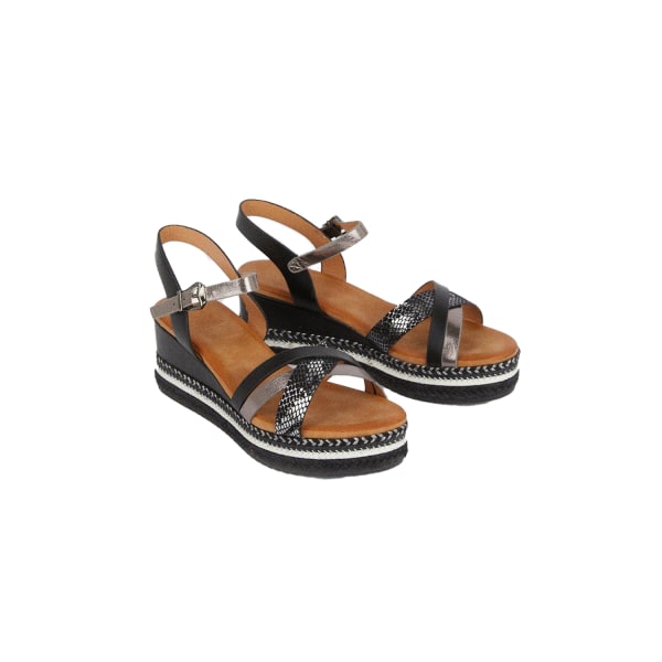 Bra för sulan Dam/dam Amber Wedge Sandals 8 UK Black Black 8 UK