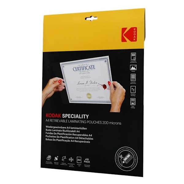 Kodak Speciality A4 Lamineringspåsar (10-pack) En Storlek Klart Clear One Size