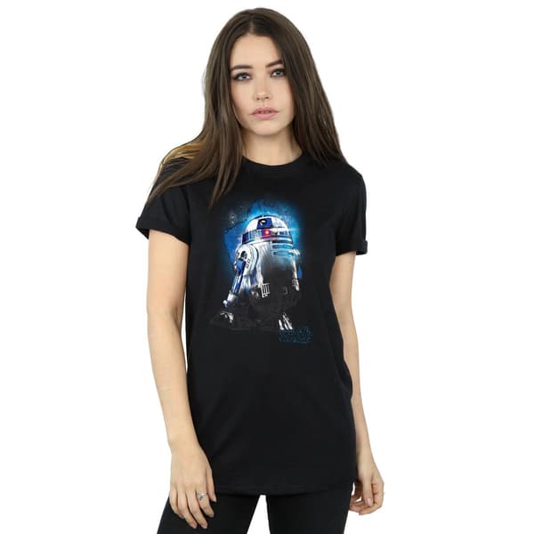 Star Wars Dam/Dam The Last Jedi R2-D2 Borstad Bomull Boyf Black S