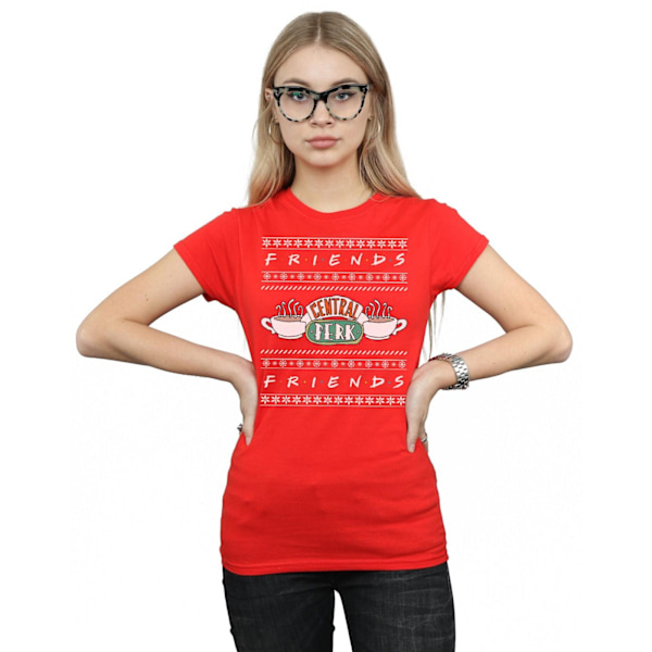 Friends Dam/Damer Fair Isle Central Perk Bomull T-shirt L R Red L