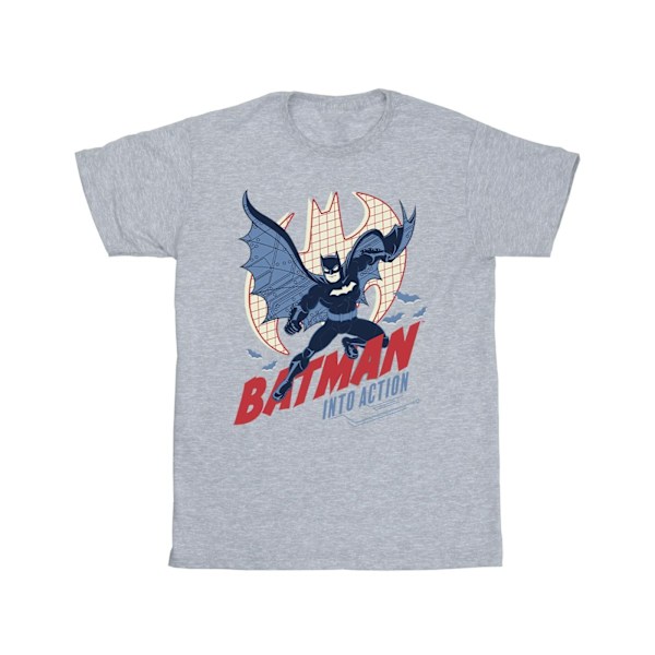 DC Comics Boys Batman Into Action T-shirt 12-13 år Sports Grå Sports Grey 12-13 Years