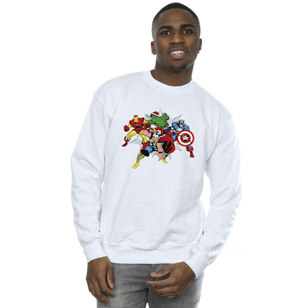 Marvel Herr Avengers Team Santa Sweatshirt S Vit White S