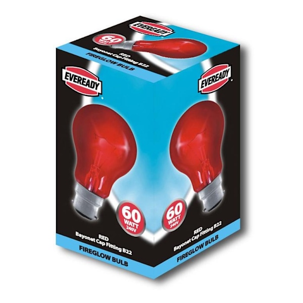 Eveready BC Fireglow Glödlampa 60w Röd Red 60w