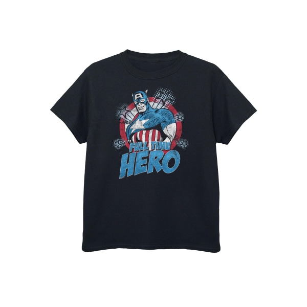 Captain America Boys Heltid Hero Cotton T-shirt 5-6 år Bl Black 5-6 Years