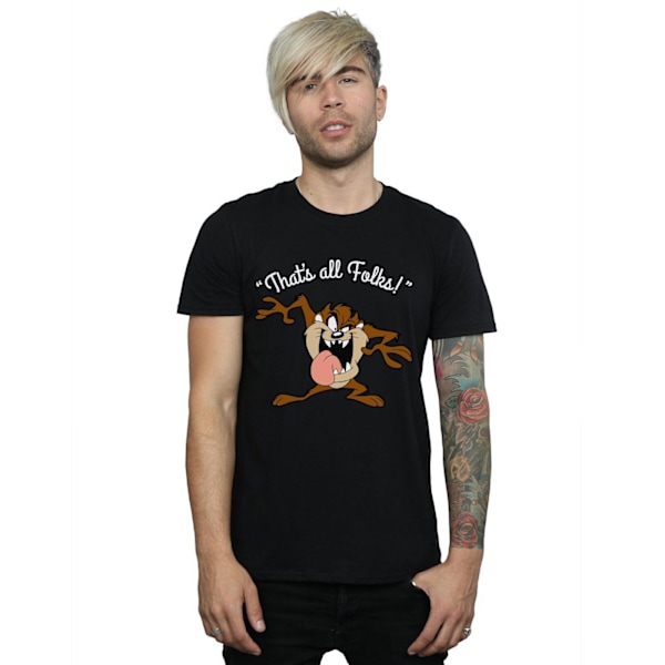 Looney Tunes herr T-shirt That's All Folks Taz bomull XL svart Black XL