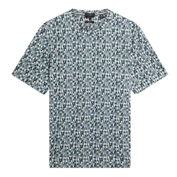 Ted Baker Herr Geo Abstract Regular T-Shirt S Sky Blue Sky Blue S