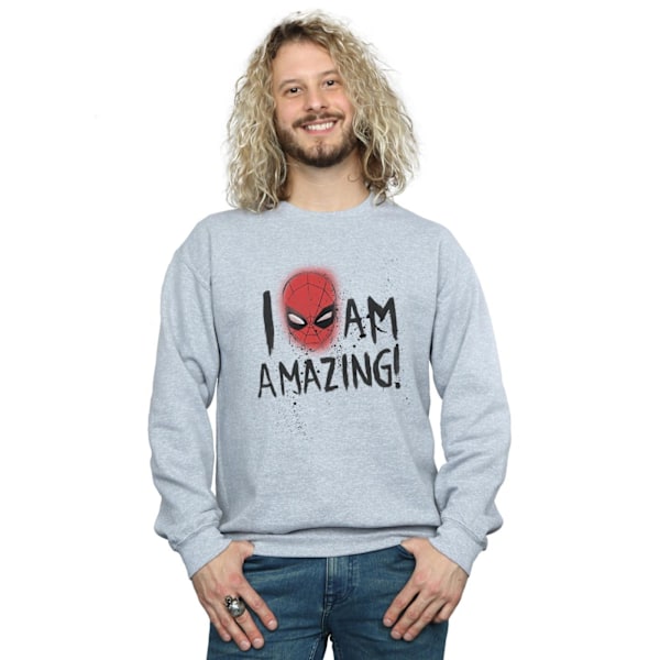 Marvel Mens Spider-Man I Am Amazing Sweatshirt M Sports Grey Sports Grey M