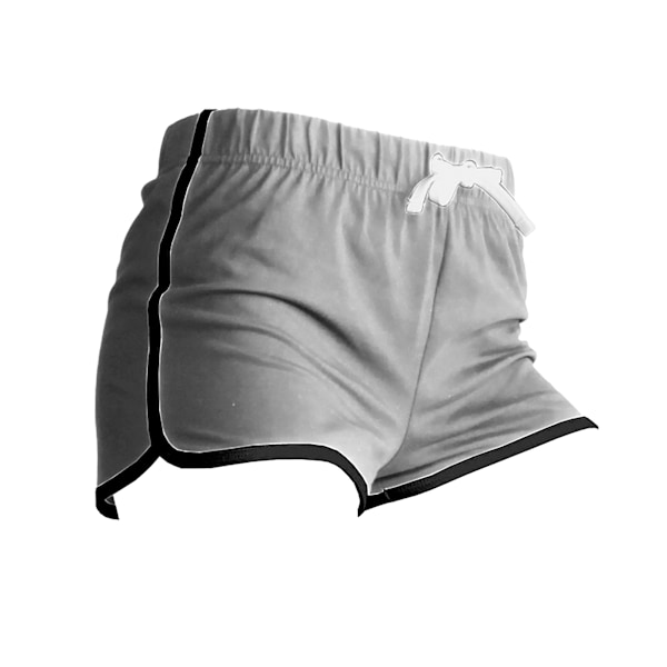 Skinni Fit Dam/Dam Retro Träning / Fitness Sport Shorts Heather Grey/ Black XL