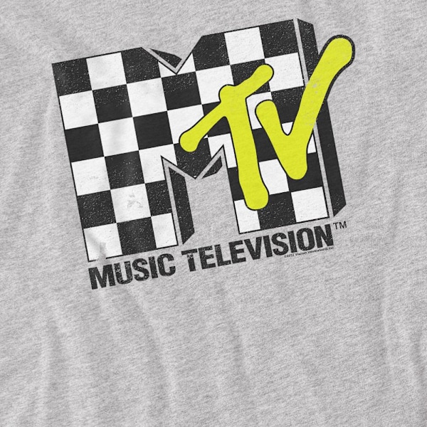 MTV Herr T-shirt med Schackrutigt Logotryck S Sport Heather Sport Heather S
