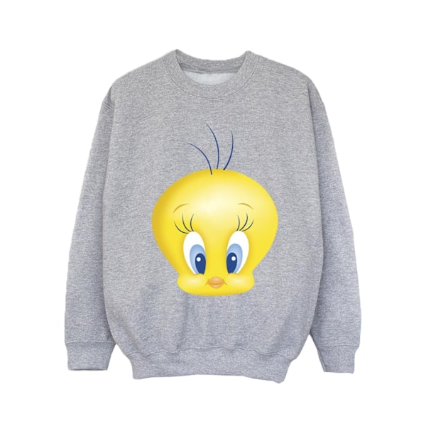 Looney Tunes Girls Tweety Face Sweatshirt 7-8 år Sports Grey Sports Grey 7-8 Years