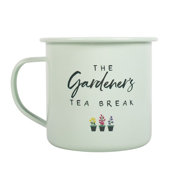 Something Different The Gardener´s Tea Break Enamel Mug One Siz Cream/Green One Size