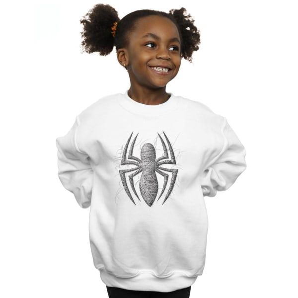 Marvel Girls Spider-Man Web Logo Sweatshirt 12-13 år Vit White 12-13 Years