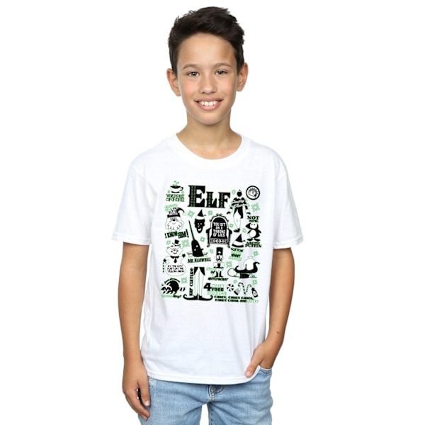 Elf Boys Infographic Poster T-Shirt 12-13 år Vit White 12-13 Years