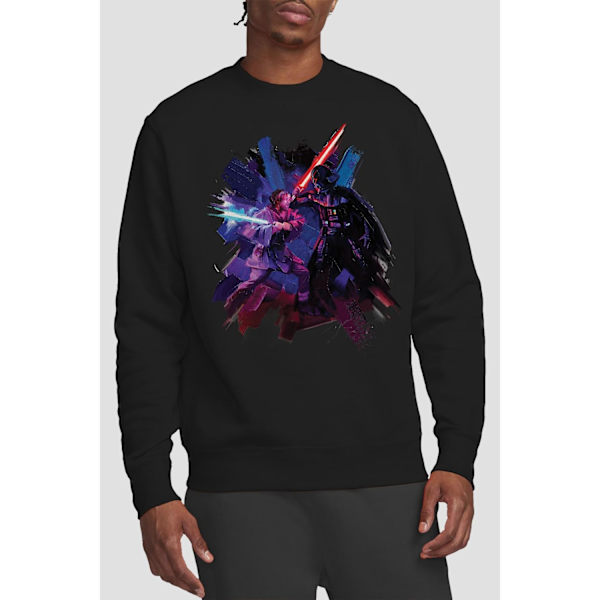 Star Wars Unisex Vuxen Obi Wan Kenobi Vader Målad Sweatshirt Black XL