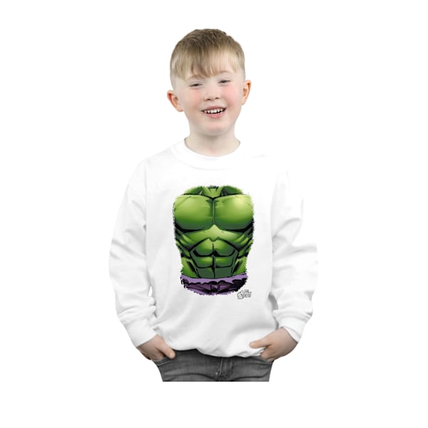 Marvel Boys Hulk Chest Burst Sweatshirt 9-11 år Vit White 9-11 Years