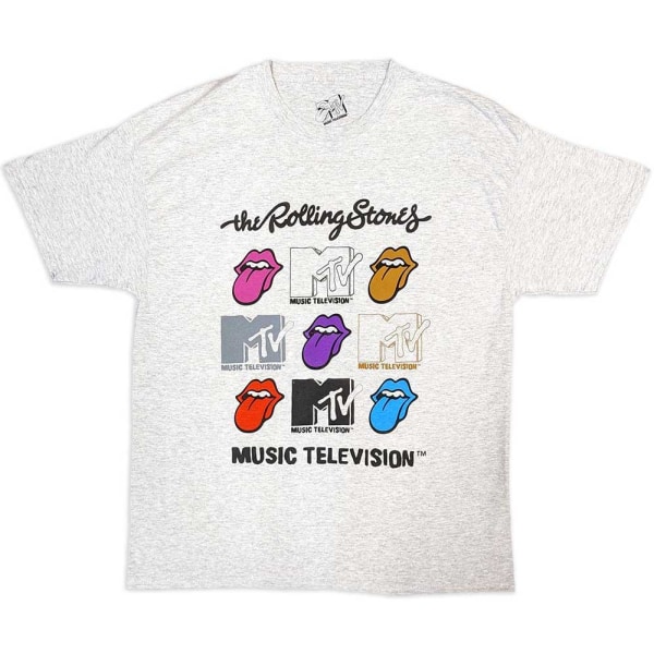 MTV Unisex Vuxen Rolling Stones Logotyp T-shirt XXL Grå Grey XXL