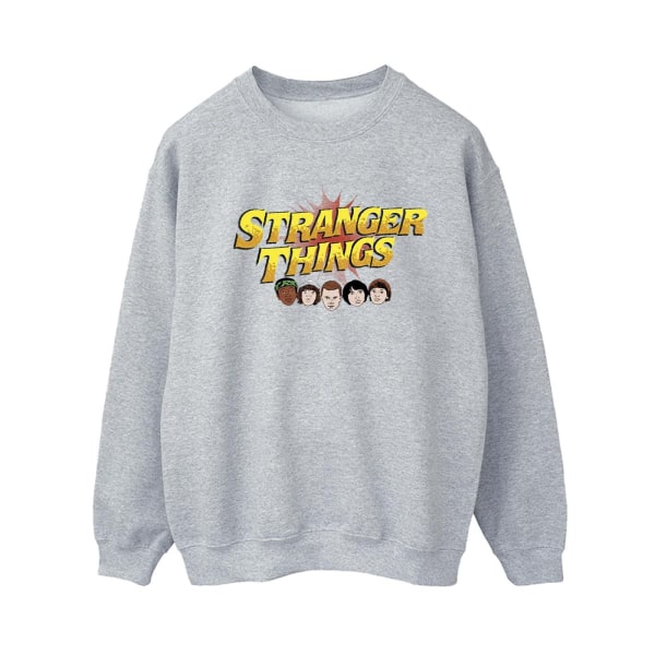 Netflix Stranger Things Comic Heads-tröja för kvinnor/damer S Sports Grey S
