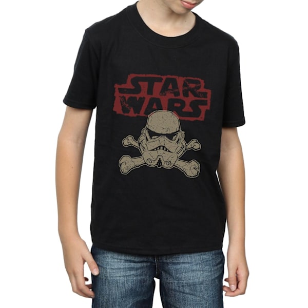 Star Wars Boys Stormtrooper Skull Logo T-shirt 9-11 år Svart Black 9-11 Years