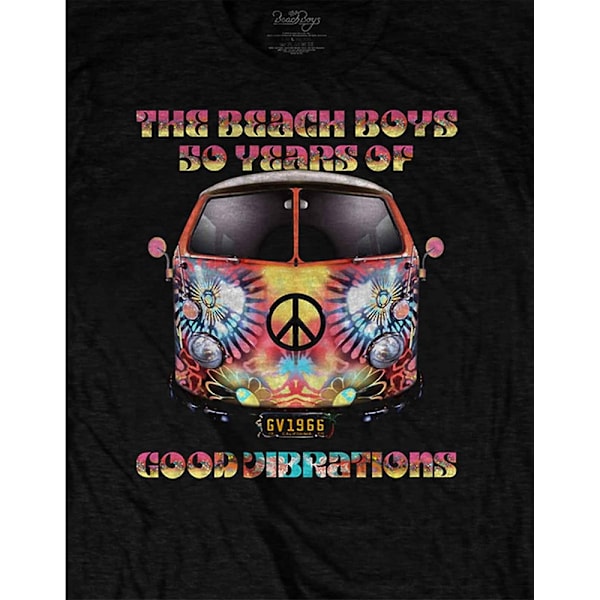 The Beach Boys Unisex Adult Good Vibes Tour Bomull T-shirt S Svart Black S