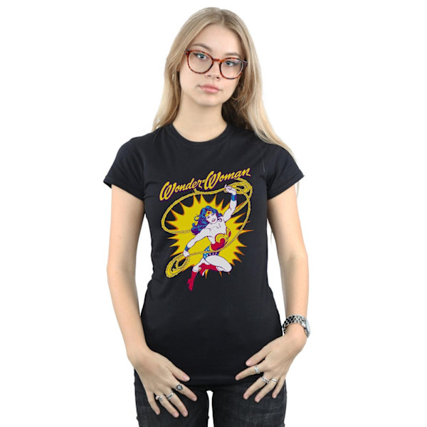 DC Comics Dam/Kvinnor Wonder Woman Leap Bomull T-shirt M Svart Black M