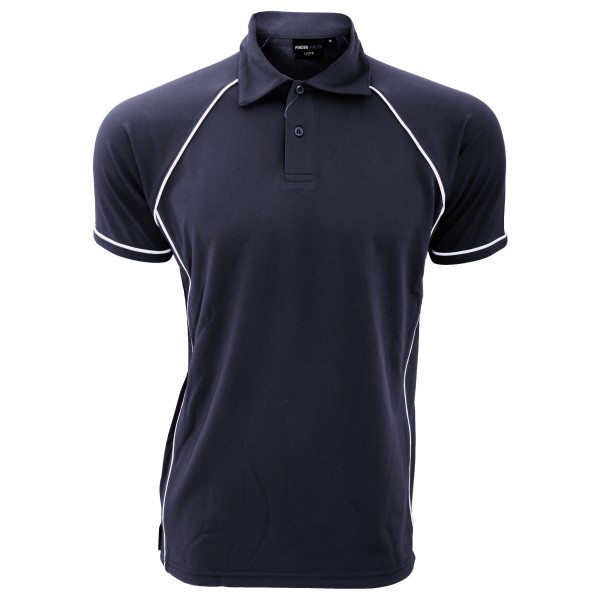 Finden & Hales Herr Piped Performance Sports Polo Shirt 5XL Bla Black/White 5XL