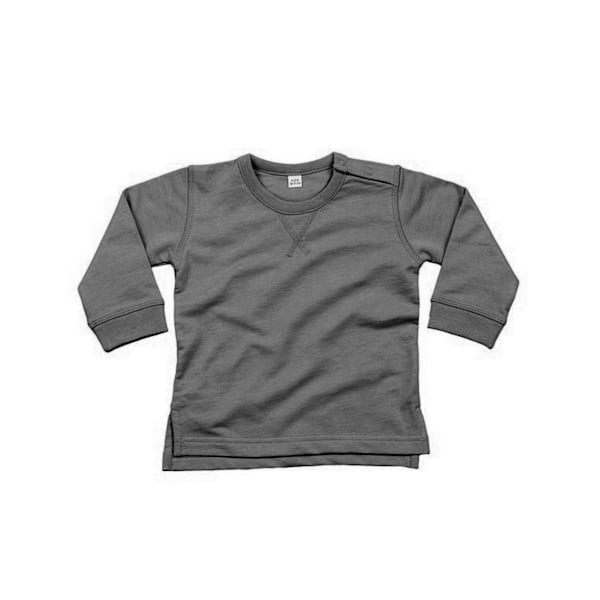 Babybugz Baby Unisex Bomull Rik Sweatshirt 18-24 Månader Heather Heather Grey Melange 18-24 Months