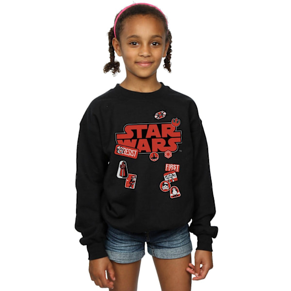 Star Wars Girls The Last Jedi Badges Sweatshirt 12-13 år Bla Black 12-13 Years
