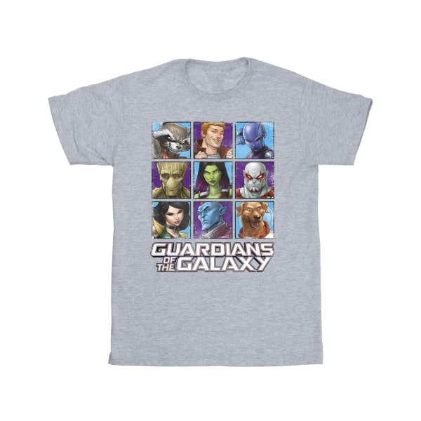 Guardians Of The Galaxy Girls Character Squares T-shirt i bomull Sports Grey 7-8 Years