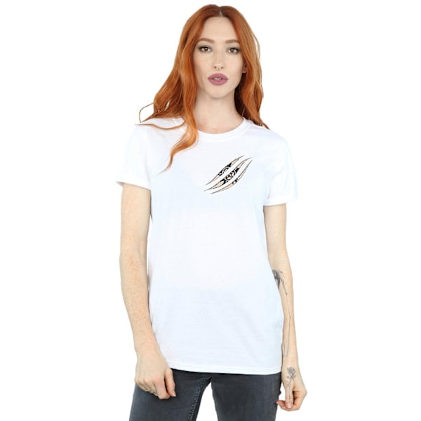 Supernatural Dam/Kvinnor Symbol Scratch Bomull Pojkvän T-Sh White XXL