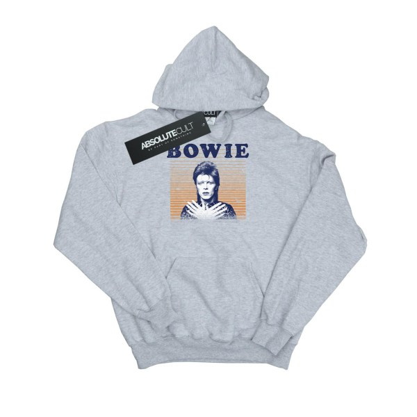 David Bowie Boys Orange Stripes Hoodie 9-11 år Sports Grey Sports Grey 9-11 Years