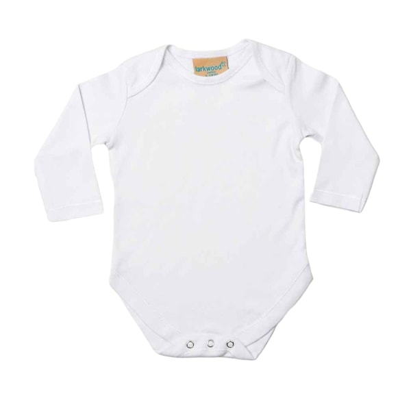Larkwood Baby Body med lång ärm 0-3 månader Vit White 0-3 Months